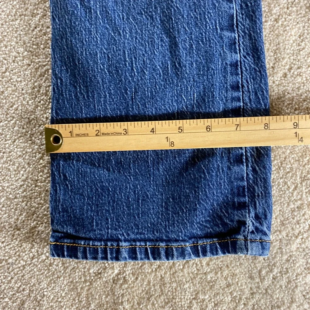 Levi's 514 Straight Fit Jeans Mens 34x32 Blue Distressed Denim‎ Western